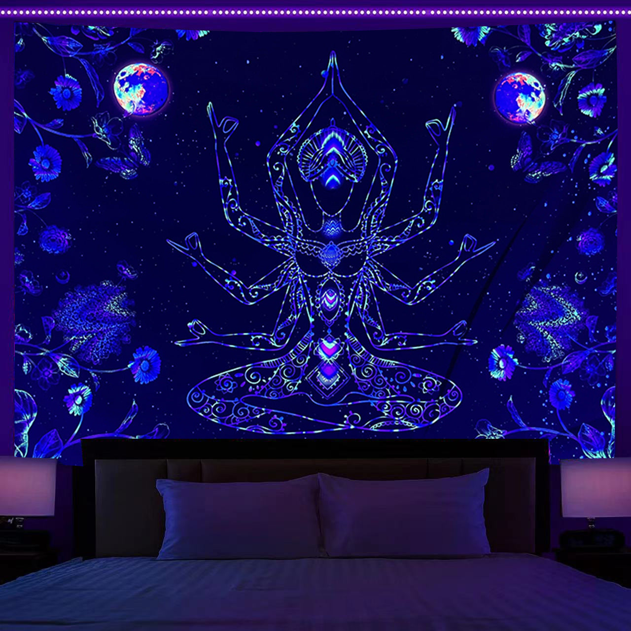 Fluorescent Print Decorative Tapestry