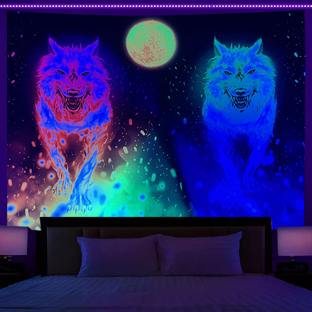 Fluorescent Print Decorative Tapestry