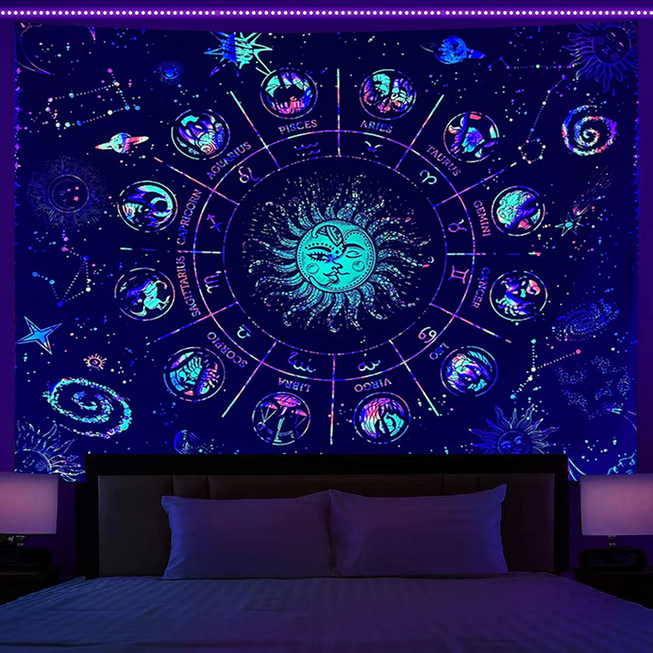 Fluorescent Print Decorative Tapestry