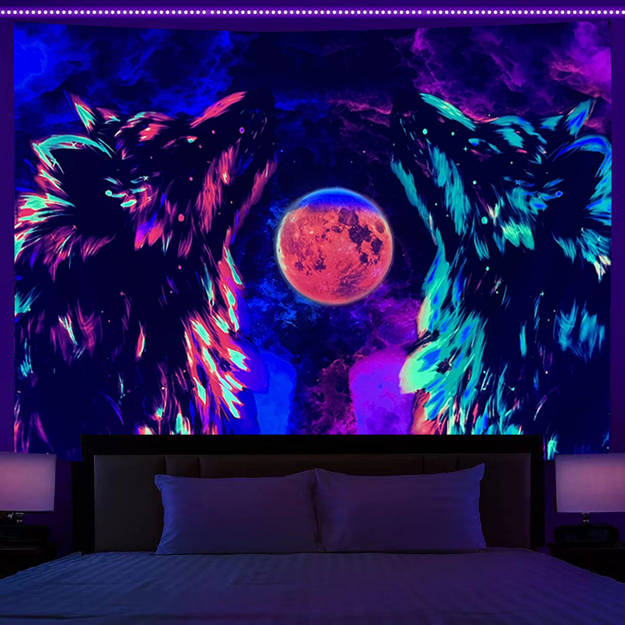 Fluorescent Print Decorative Tapestry