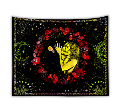 Alien Bar Skeleton Fluorescent Tapestry