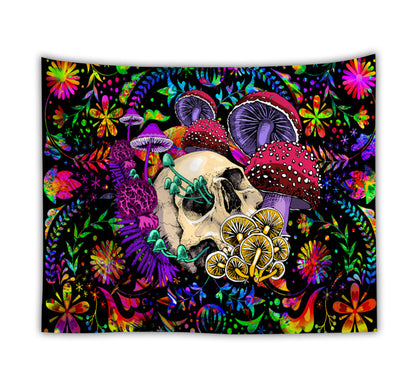 Alien Bar Skeleton Fluorescent Tapestry