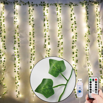 Plant Leaves Curtain Led