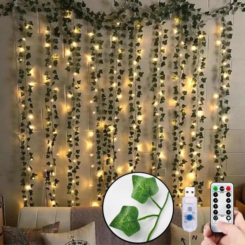 Plant Leaves Curtain Led